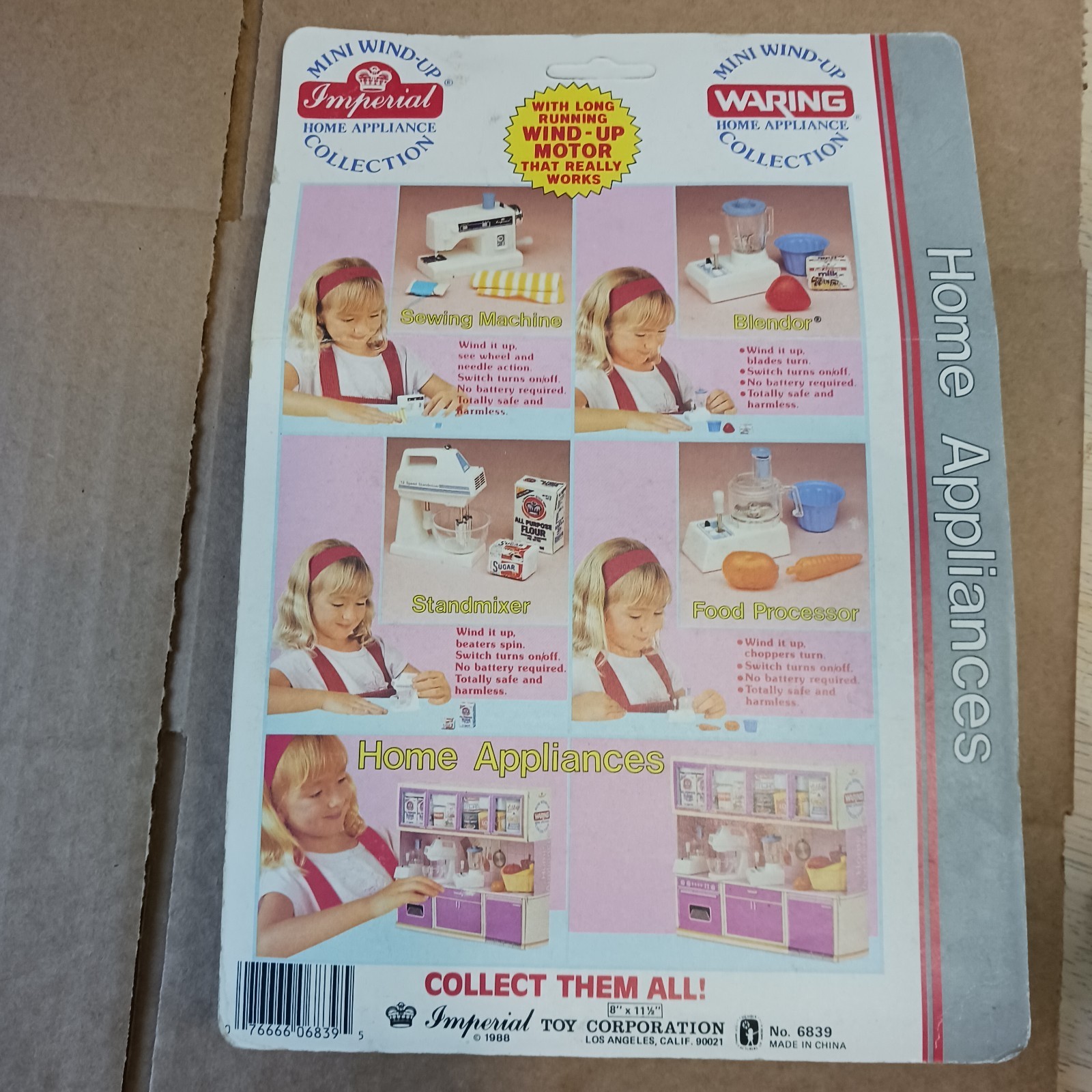 Vintage 1988 NOS Imperial Toy Corp. Mini Wind-Up Home Appliances Collection 6839