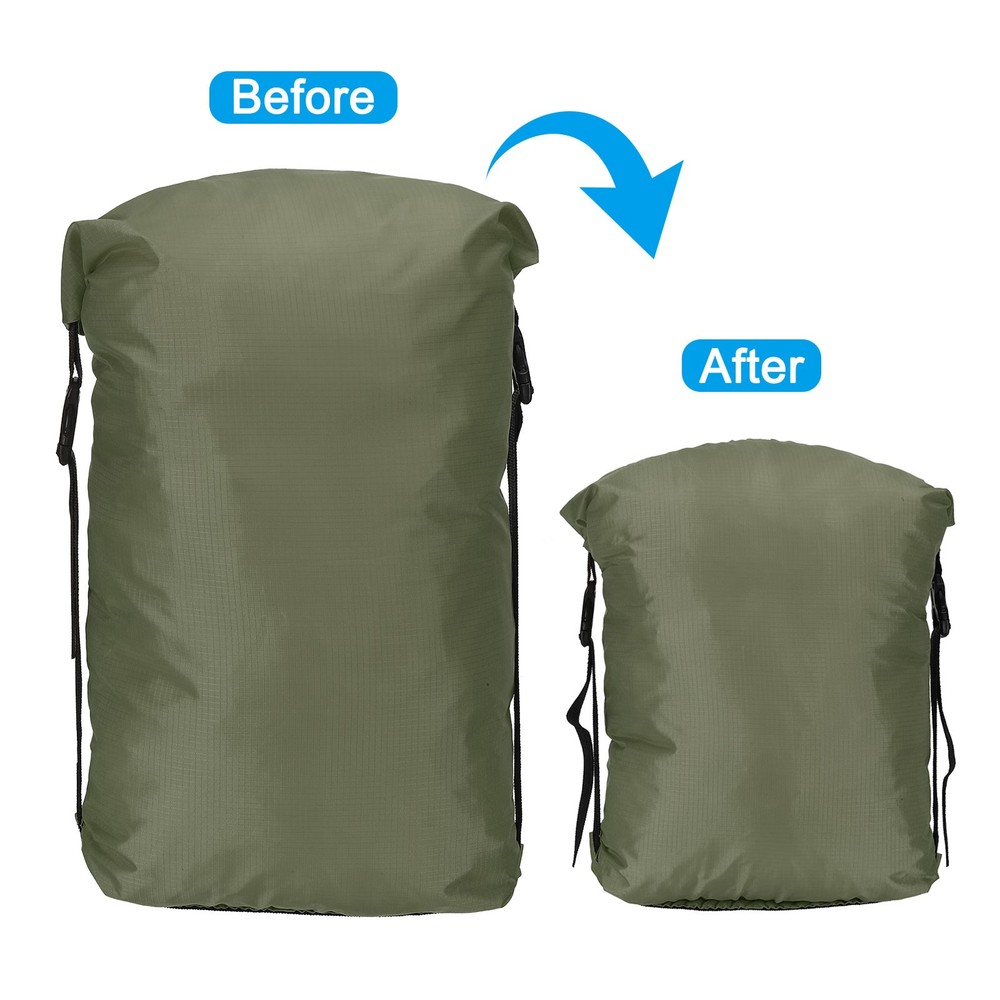 Compression Stuff Sack L Size Waterproof Sleeping Bag Storage Sack Army Green