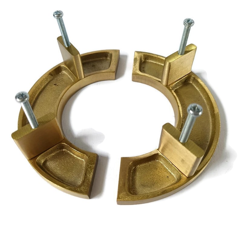 2x Solid Brass D Pull Handles 6" (15cm) Half Circle Vintage Kitchen Cabinet Draw