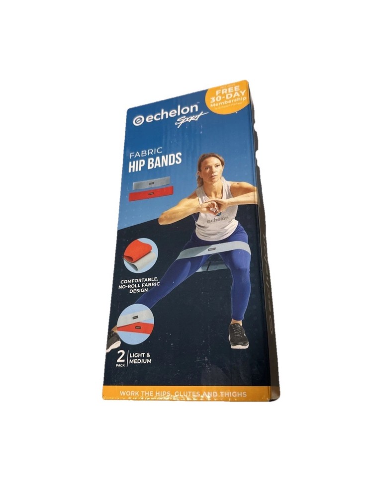 NOB Echelon Fabric Hip Bands 2 - Pack With Exercise Guide