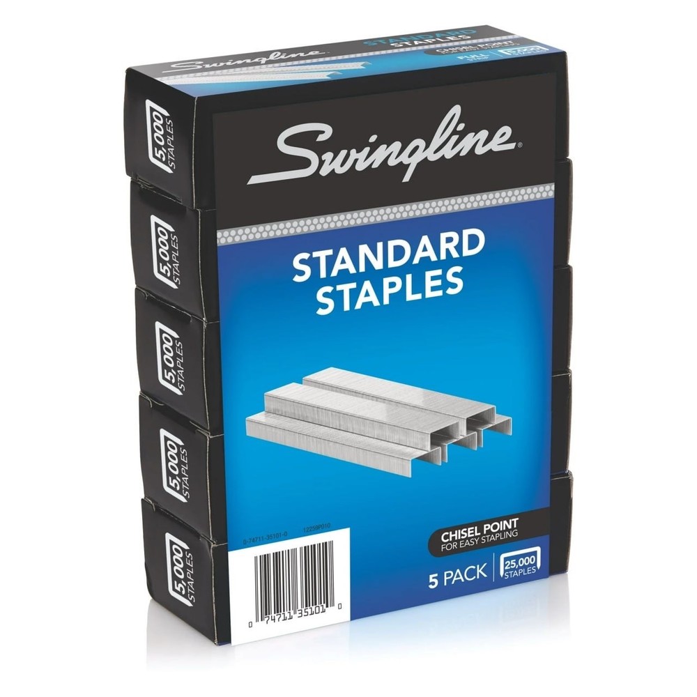 Standard Staples, 1/4" Length, 5000 per Box, 5 Box Pack
