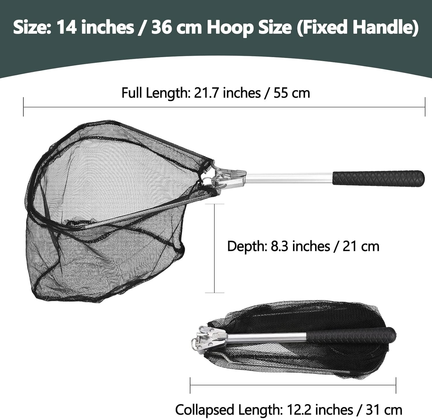 Fishing Net Minnow Nets with Aluminum Collapsible Telescopic Fishing Pole Handle
