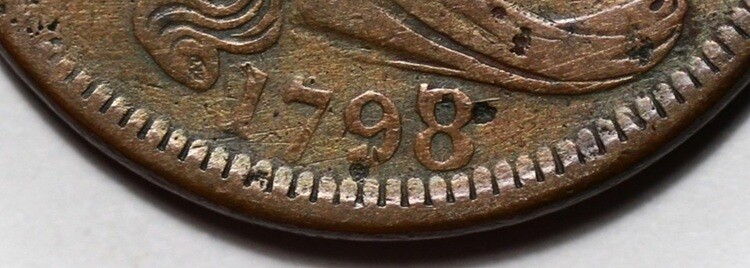 1798/7 Draped Bust Large Cent (S-152) - US 1c Copper Coin