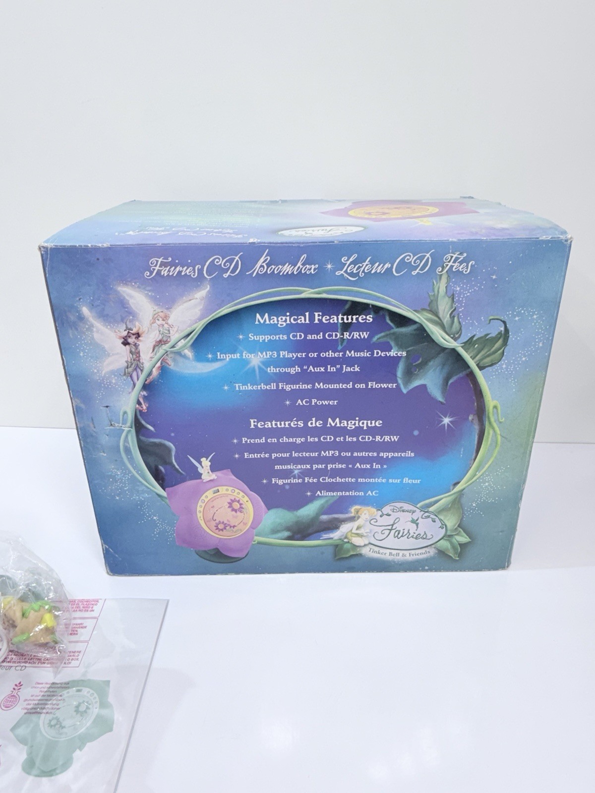 NEW OB 2009 Disney Fairies Tinker Bell & Friends Purple Flower CD Player Boombox