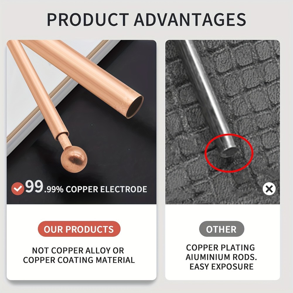 Copper Dowsing Rods 99.9% Pure Copper 2PCS Divining Rods for Ghost Hunting Tools