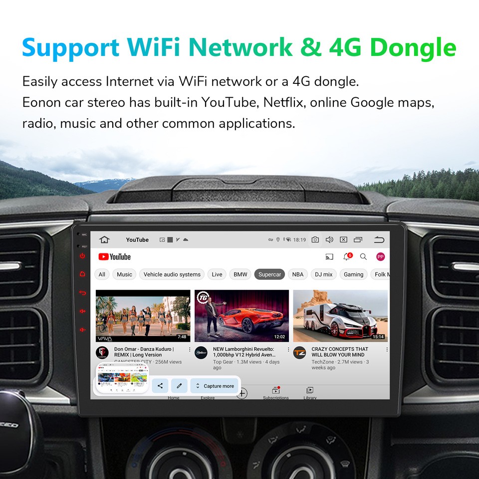 10.1" QLED Double DIN Head Unit Android Car Stereo Apple CarPlay GPS Navigation