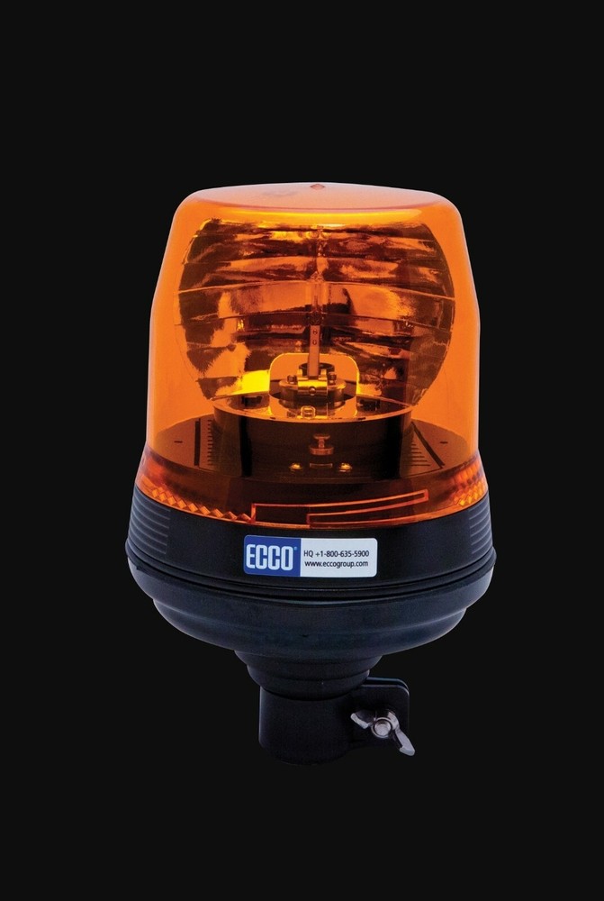 Amber Rotating  Beacon Pole Mount Halogen 12v 24v ECCO ACX2135 Class 1