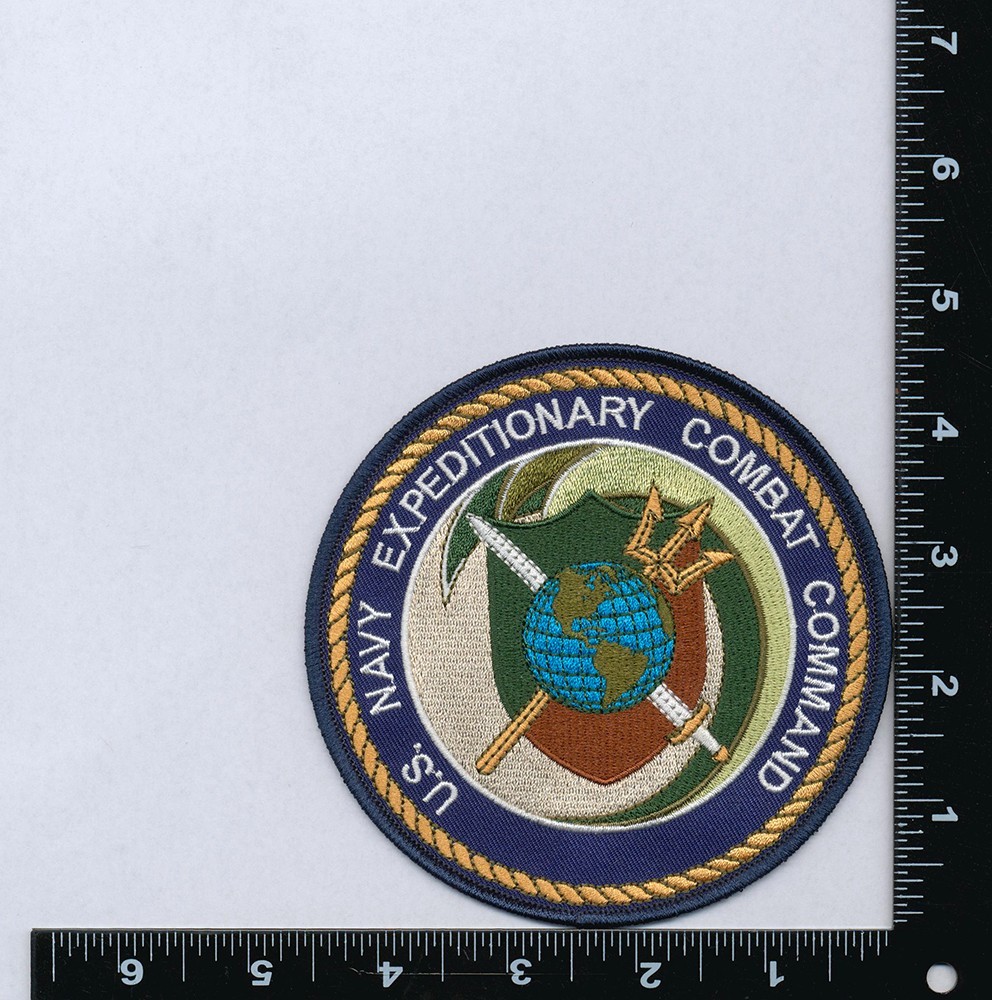 US Navy Expeditionary Combat Command Embroidered Patch - 4 1/2" with Wax Back