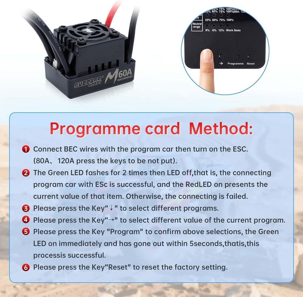 Programming Card for Surpass Hobby ESC Brushless Electronic Speed...