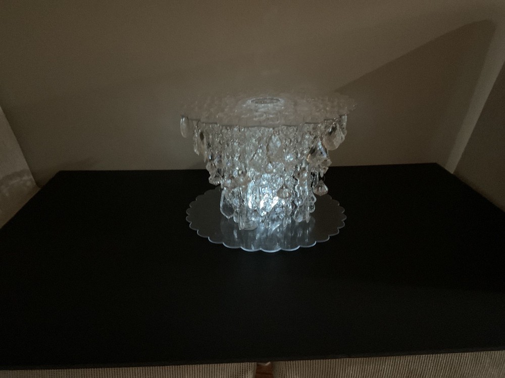 cake sake stand, crystal beaded separated plate with lights