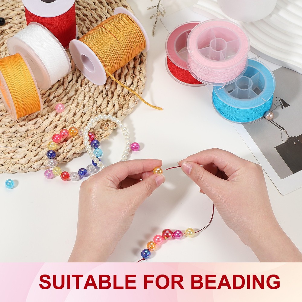 1.5mm 55 Yards Nylon String Bracelet String Braided Nylon Thread White