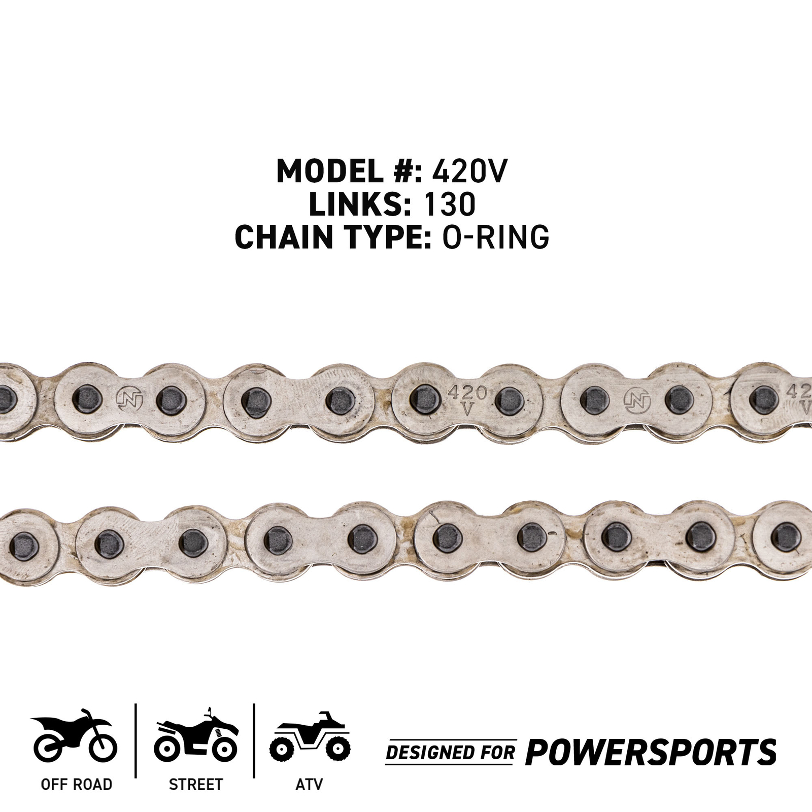NICHE 420 Drive Chain 130 Links O-Ring With Connecting Master Link Motorcycle