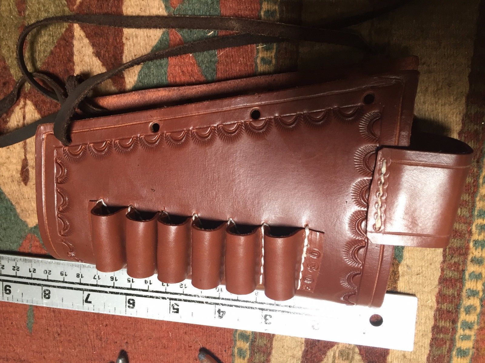 Leather Bullet Cartridge Rifle Stock Buttstock Cover USA M Fits 30 30 Winchester