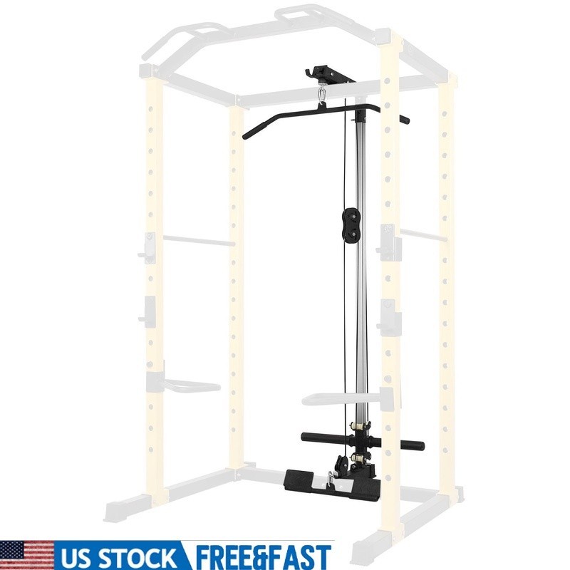 Multi-Function Adjustable Power Cage Squat Rack W/ Lat Pulldown Cable Crossover