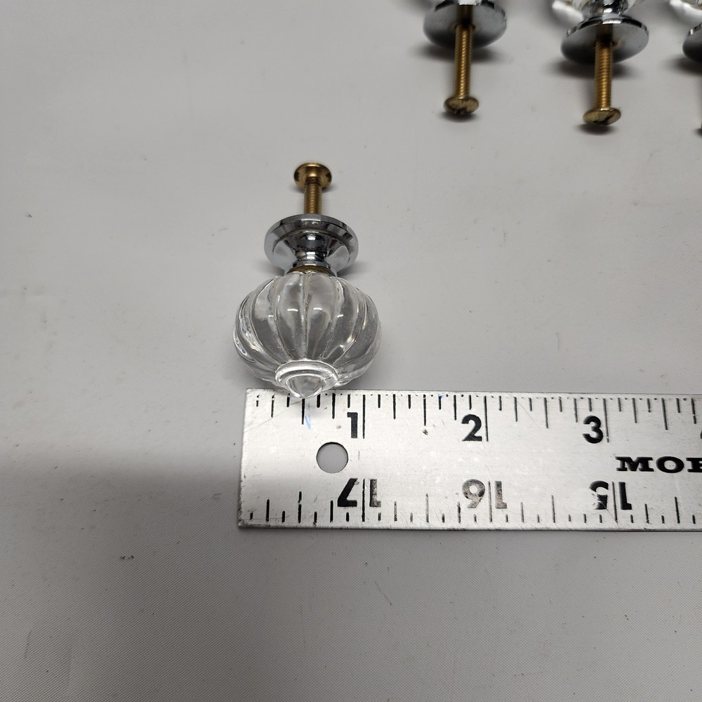 Lot of 9 Vintage Crystal Pumpkin Drawer Pulls Knobs