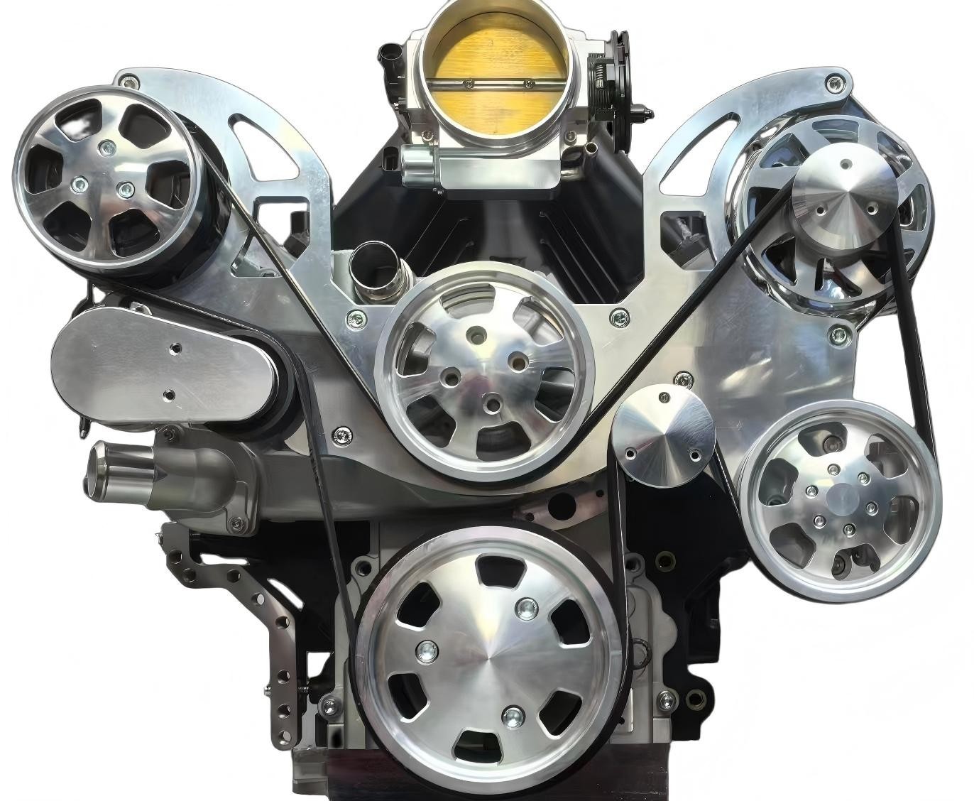 Chevy LS LS1 LS2 LS3 LS6 POL Engine Serpentine Pulley Kit Camaro Style Balancer