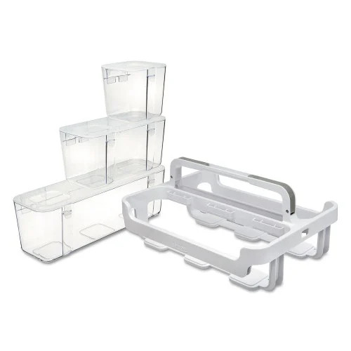 Deflecto 29003Stackable Caddy Organizer 3 Compartment White