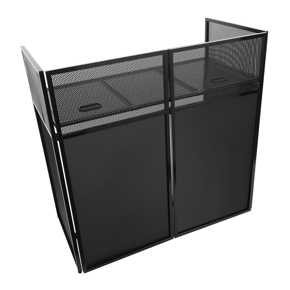 Portable DJ Event Booth Facade Foldable Controller Stand DJ Display Stand Black