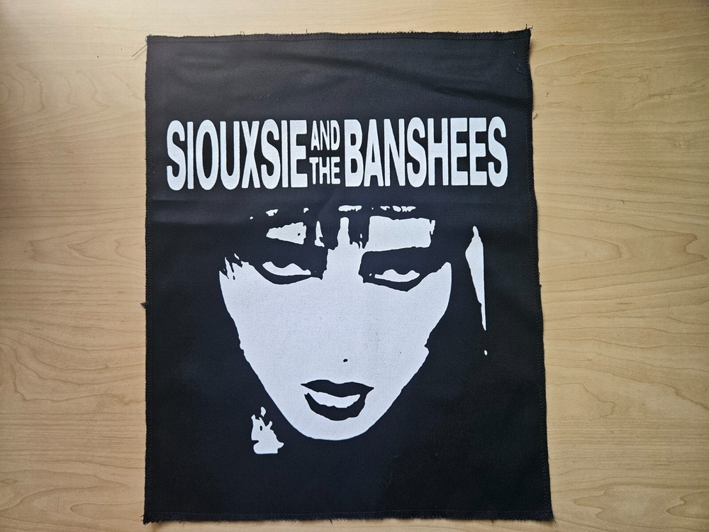 SIOUXSIE AND THE BANSHEES, CANVAS SCREEN PRINTED LARGE BACK PATCH