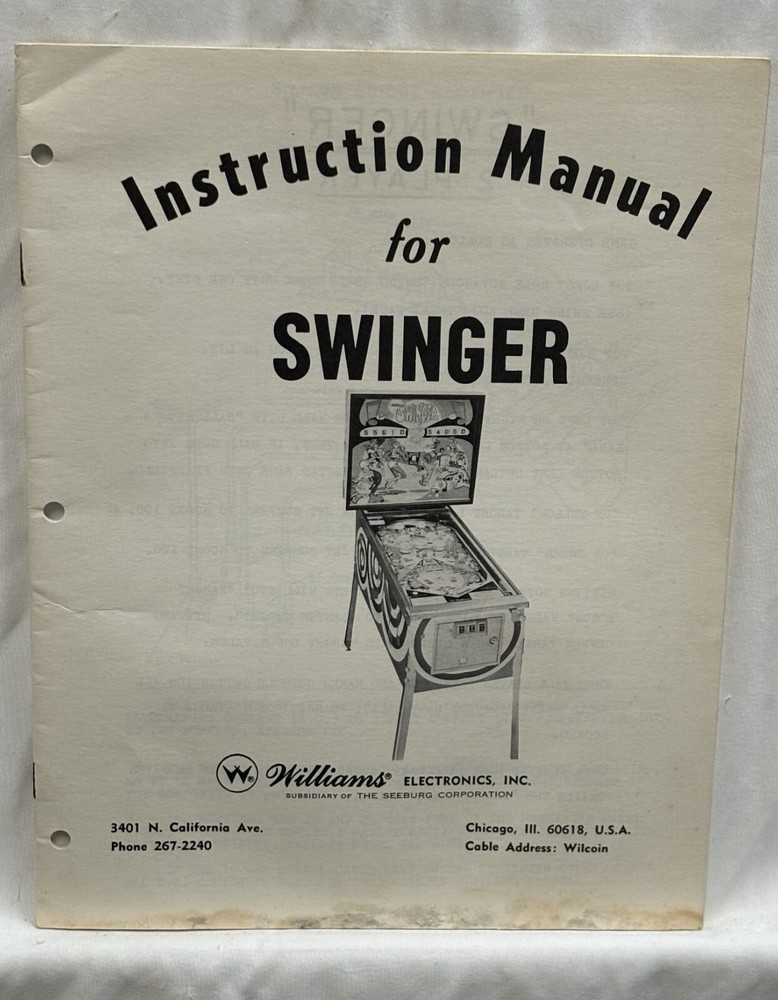 ORIGINAL-WILLIAMS-SWINGER-INSTRUCTION MANUAL
