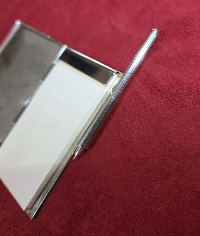 Antique Silver Case with Notepad and Pen