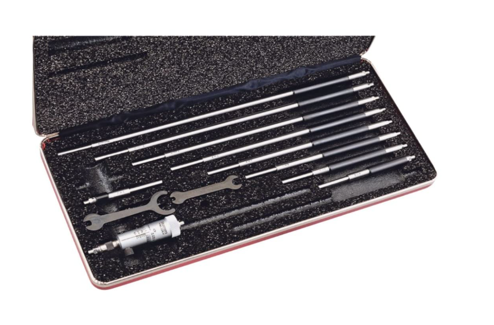 Starrett 124BZ Solid Inside Micrometer Set, 2-12" Range, .001" Graduation