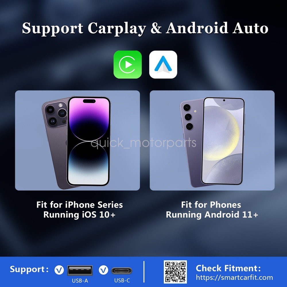 New 2-in-1 Wireless CarPlay&Android Auto Adapter-Convert Wired to Wireless