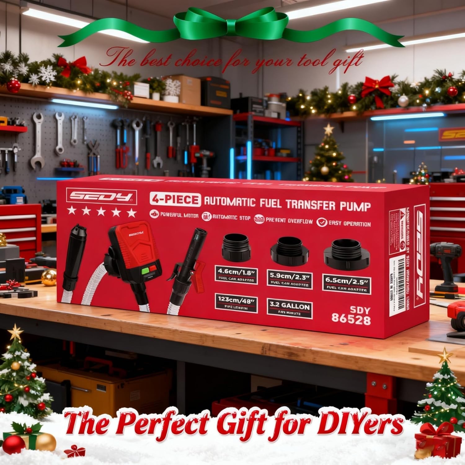 Automatic Fuel Transfer Pump with Auto-Stop Sensor(3.2 GPM), Battery...