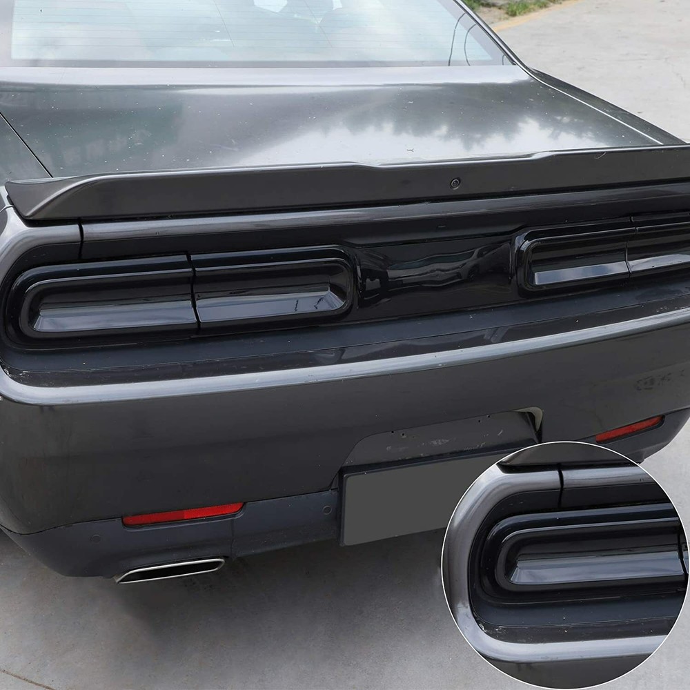 Smoked Tail Light Covers Rear Light Guards Trim for Dodge Challenger 2015-2023