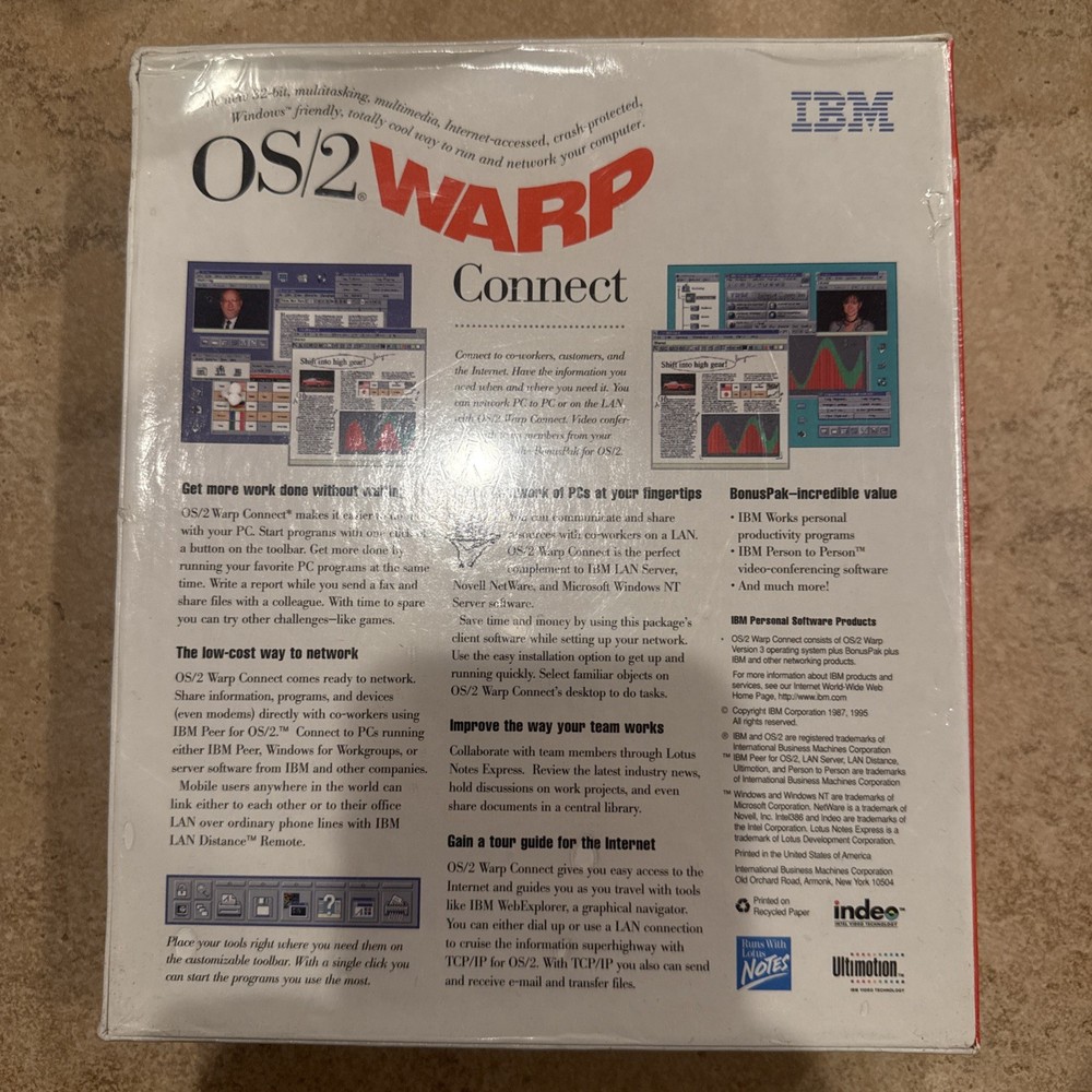 NEW SEALED IBM OS/2 Warp Connect Version 3 3.5" Disk Vintage Computer Software