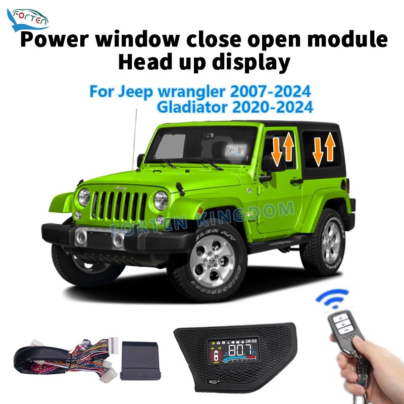 HUD Speedometer & Remote Window Module Combo for Jeep Wrangler/Gladiator 07-24