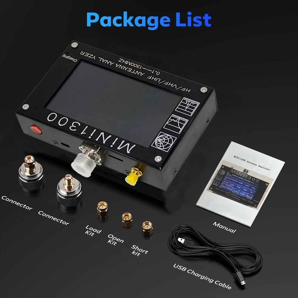 Mini1300 Antenna Analyzer 0.1Mhz~1300MHz Vector Network Analyzer Multitester