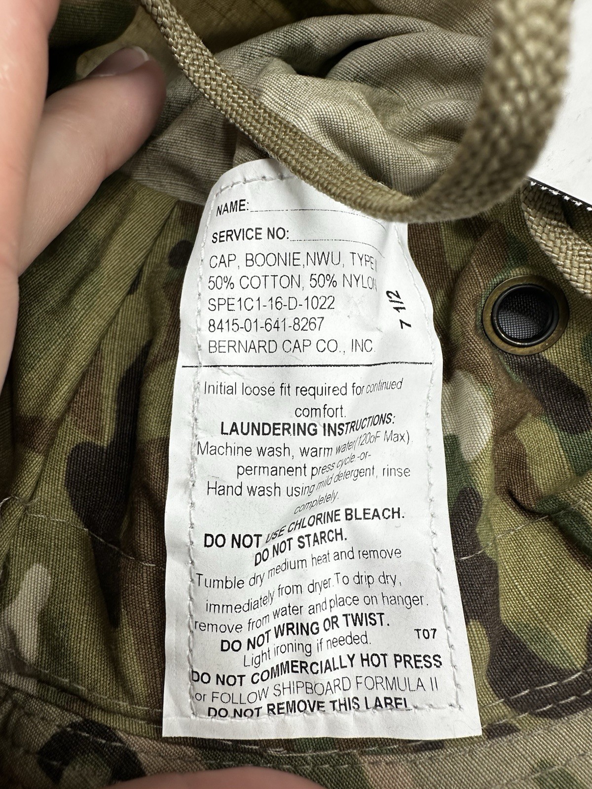 USGI OCP Multicam Boonie Sun Hot Weather Hat Type VI Size 7 1/2