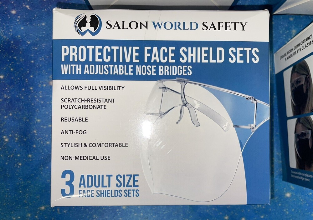 PROTECTIVE FACE SHIELD SETS Lot Of (4) Boxes