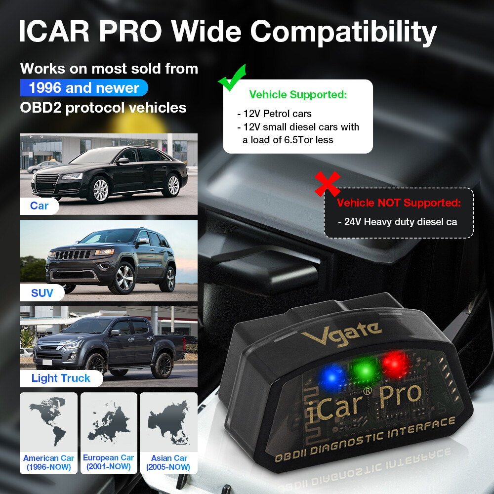 Vgate iCar Pro Bluetooth /WIFI Adapter OBD2 Diagnostic Scanner Tool Code Reader