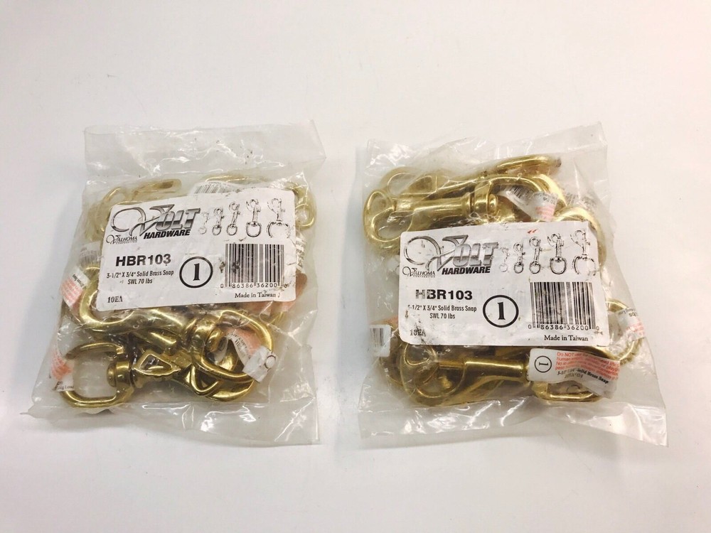 (10 pack) Volt Hardware Solid Brass Snaps, Swivel, 70lbs 3-1/2" x 3/4"