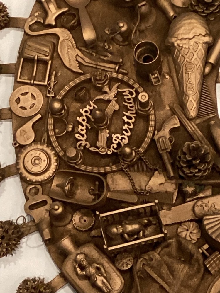 Large Vintage Found Object Art Wall Hanging