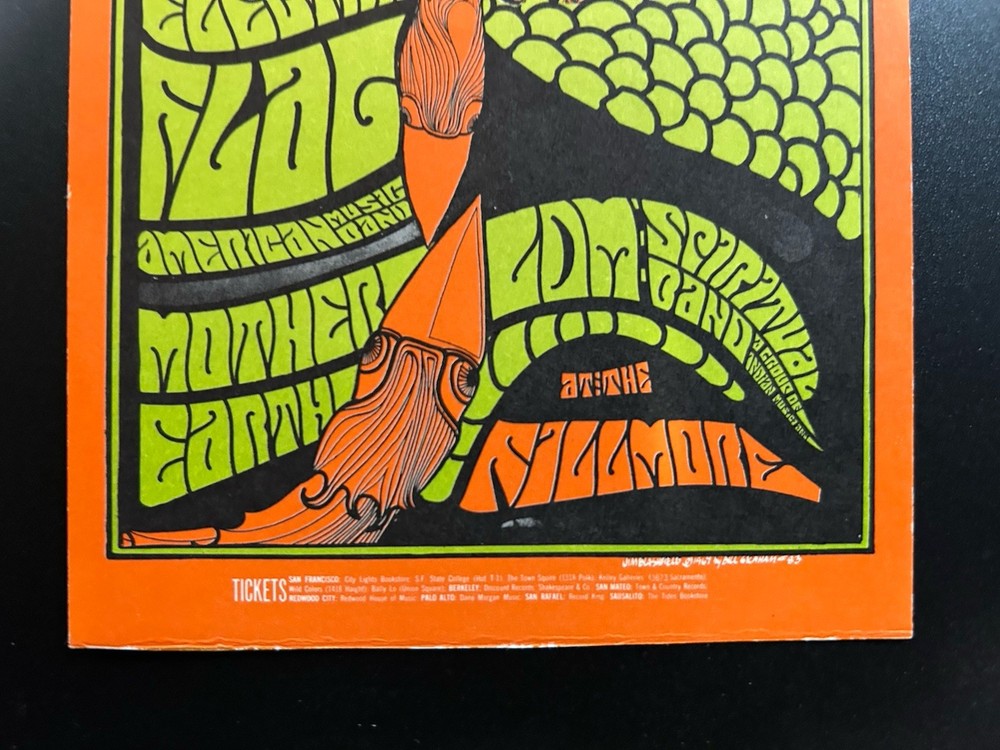 1967-FILLMORE-BG-83-POSTCARD-ELECTRIC FLAG/MOTHER EARTH-JIM BLASHFIELD-NM