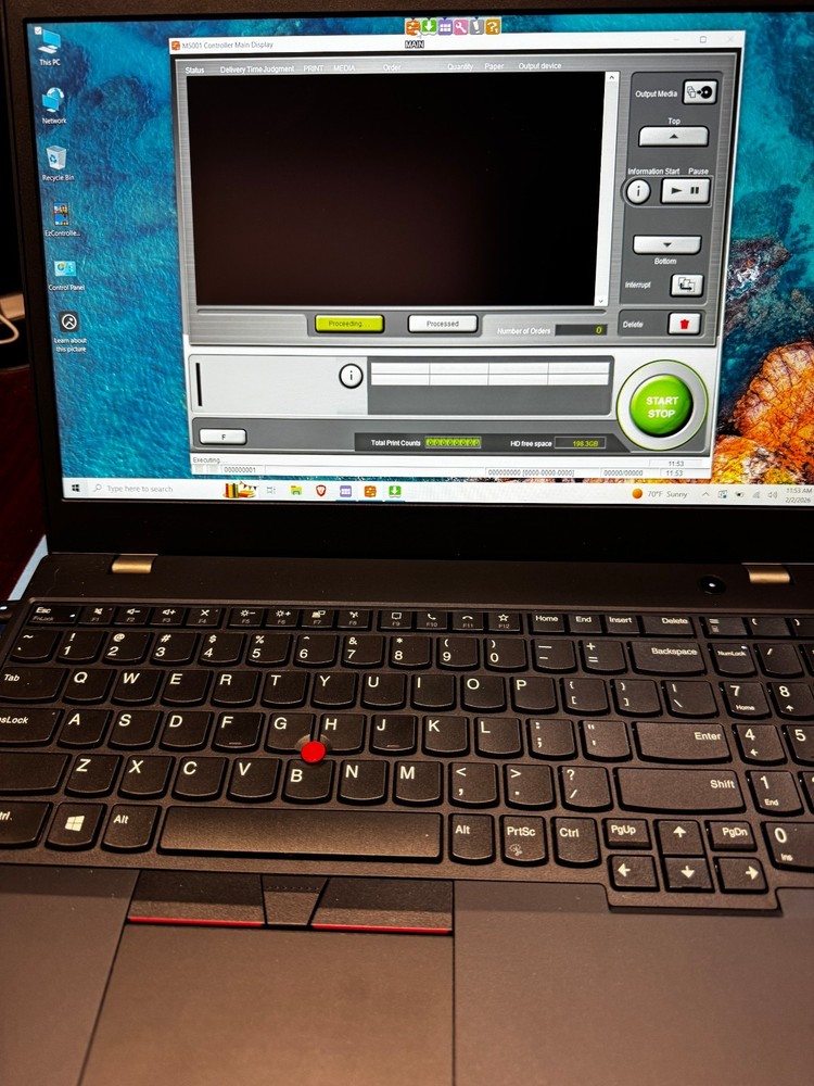 Noritsu EzController installed Lenovo thinkpad laptop