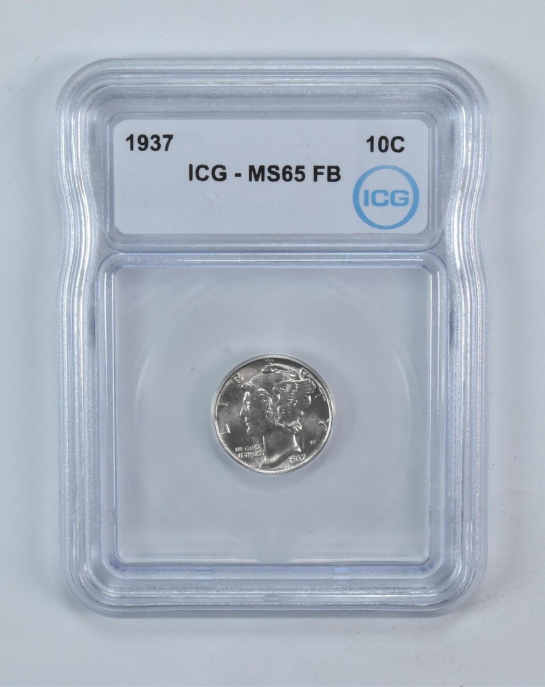 1937 Mercury Dime MS65 FB ICG