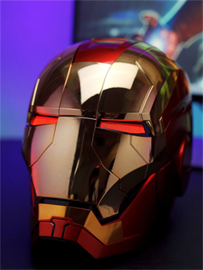 AUTOKING 1:1 Iron Man MK5 Golden Ver. Helmet Wearable Voice-control Mask US SHIP