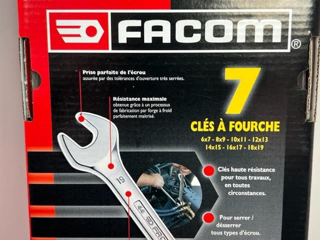 NEW Facom 7pc Double Open End Wrench Set 6/7,8/9,10/11,12/13,14/15,16/17,18/19mm