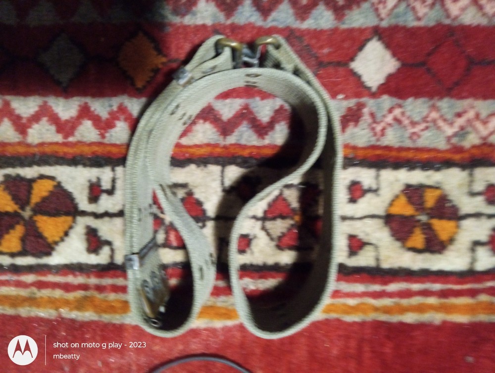 US Army WWII M1936 Original Khaki Web Belt with Metal Eyelets