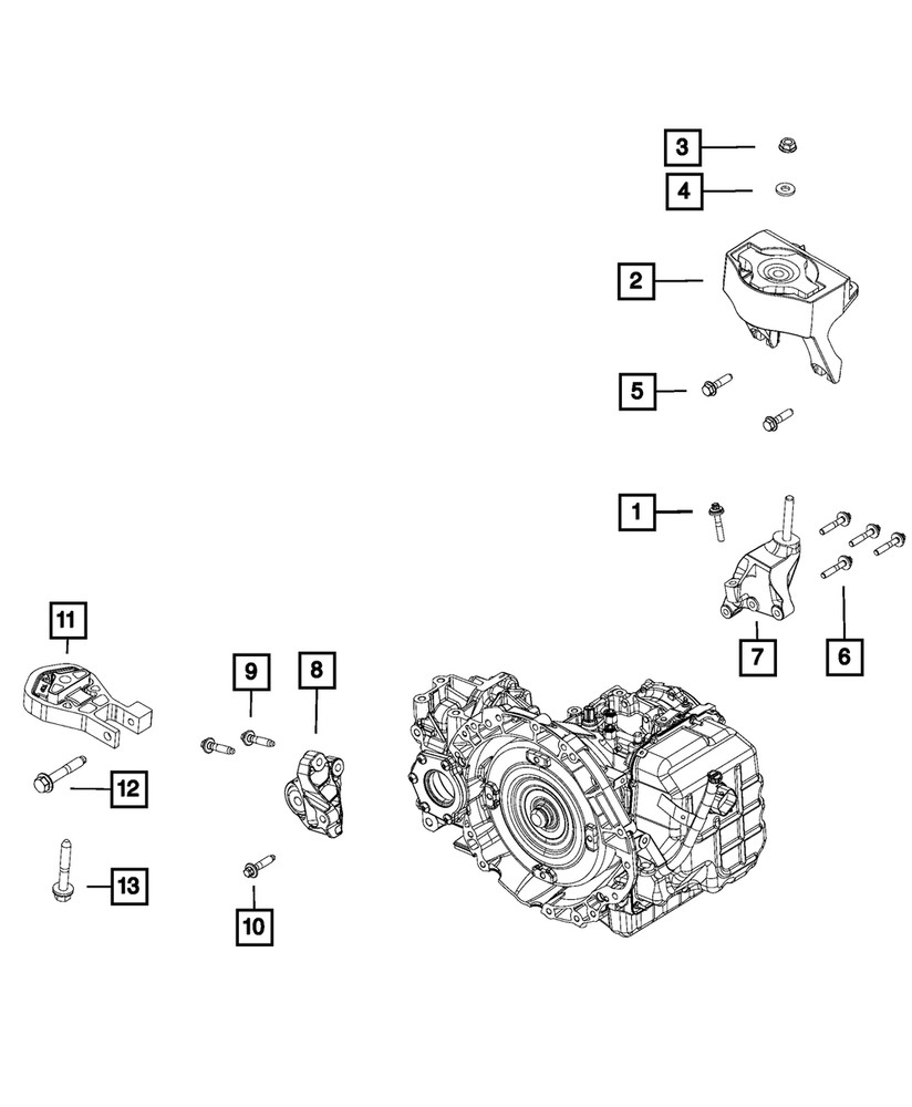 Genuine Mopar Engine Mount Bracket Kit 68501446AA