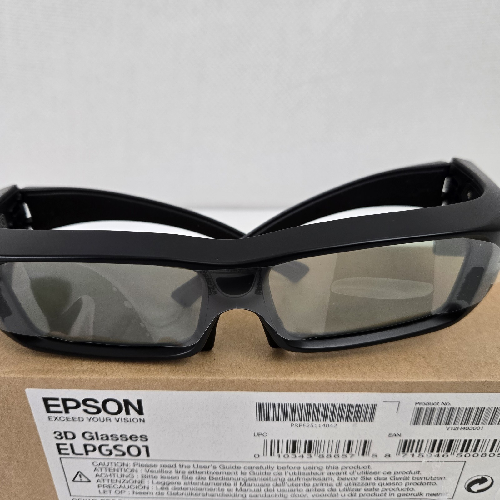 Epson ELPGS01 3D Active Glasses Product # V12H483001, New in Open Box