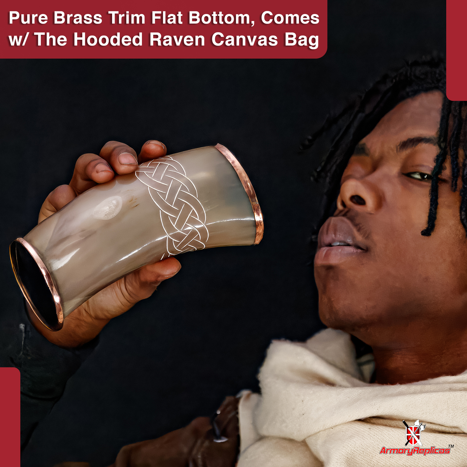 Norse Viking The Hooded Raven Tankard Ceremonial Drinking Horn Cup / Mug