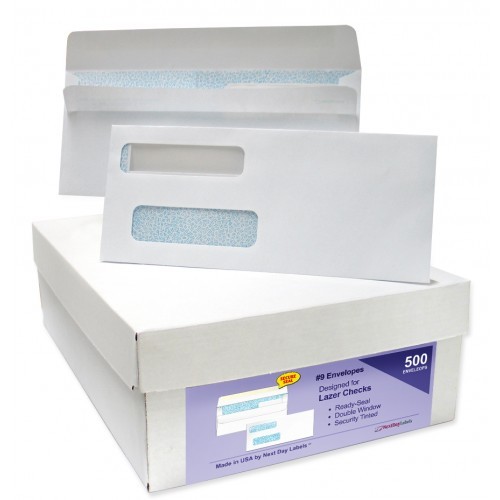 2 boxes 500 Self Seal, Double Window Check Envelopes Designed for Quickbooks