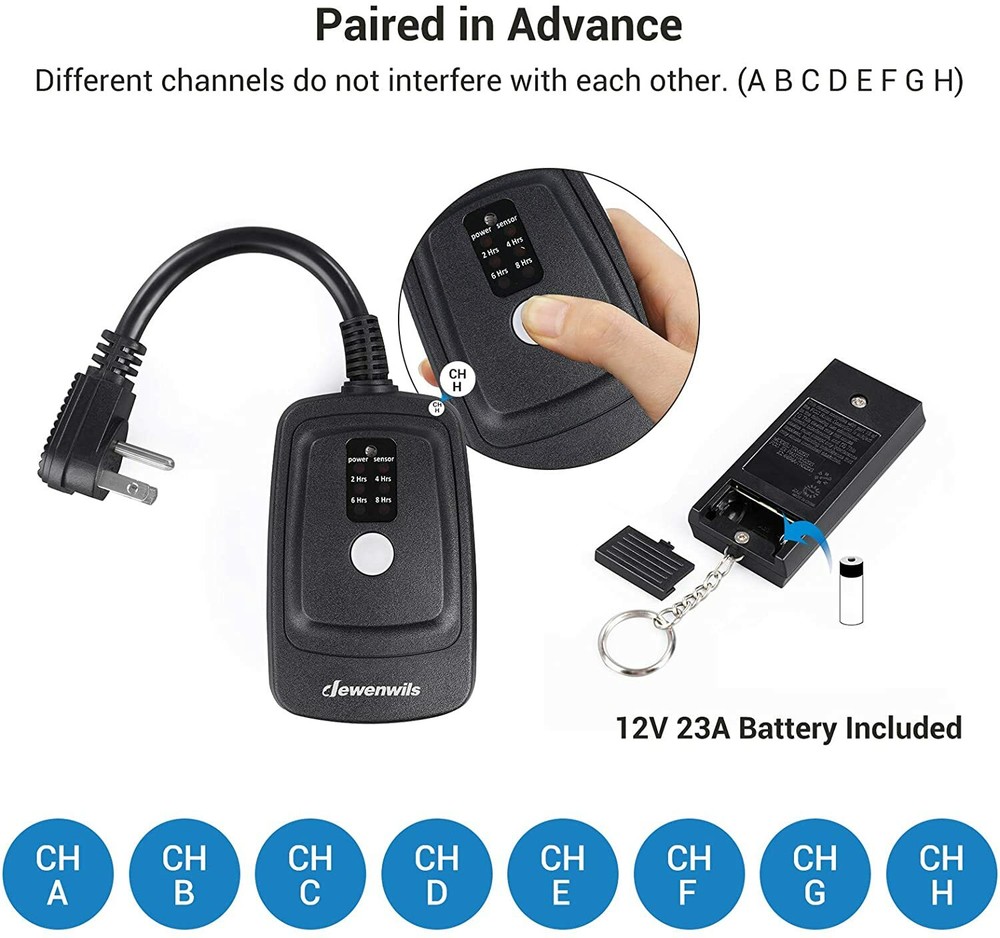 DEWENWILS Outdoor Light Timer Plug in Outlet Timer 2 Grounded Electrical Outlets