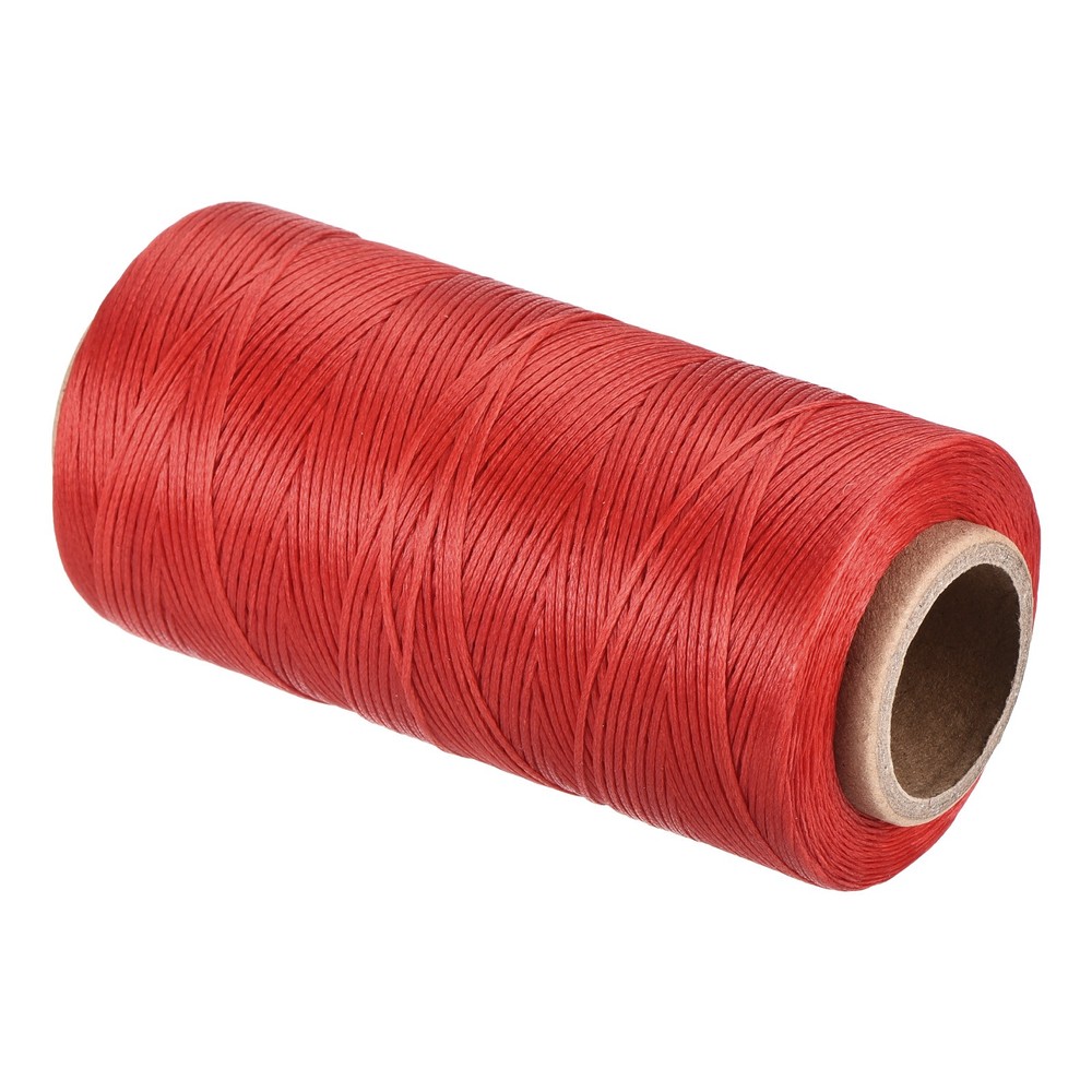 284 Yard 0.8mm 150D Flat Waxed Thread Polyester for Leather Sewing, Red