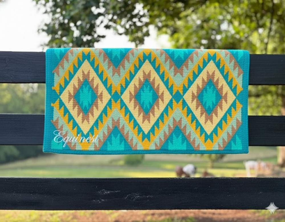 Western Saddle Ranch Pad Yellow Turquoise